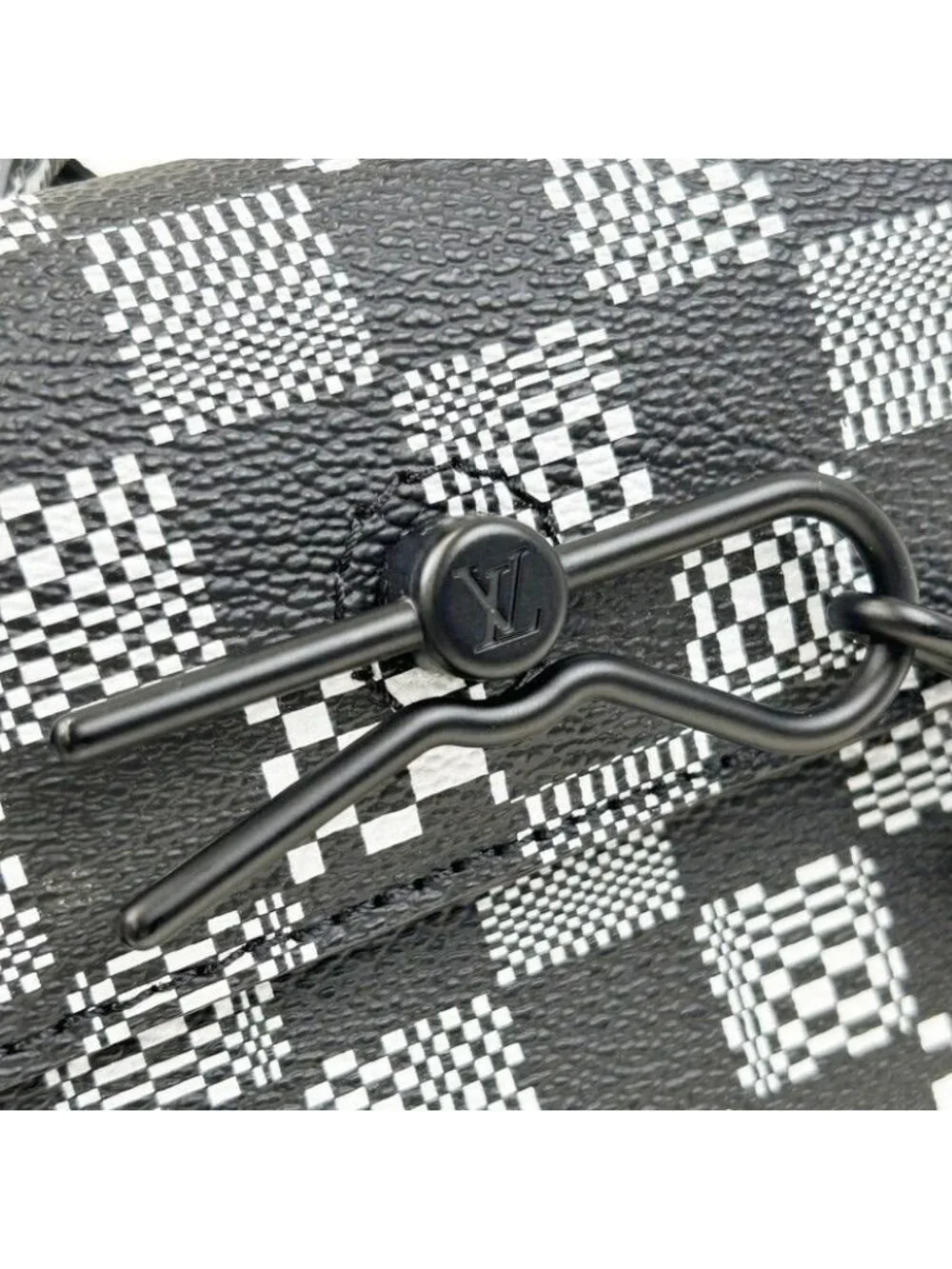 Louis Vuitton Shoulder Bag Steamer XS Black White Damier Distorted 2-Way